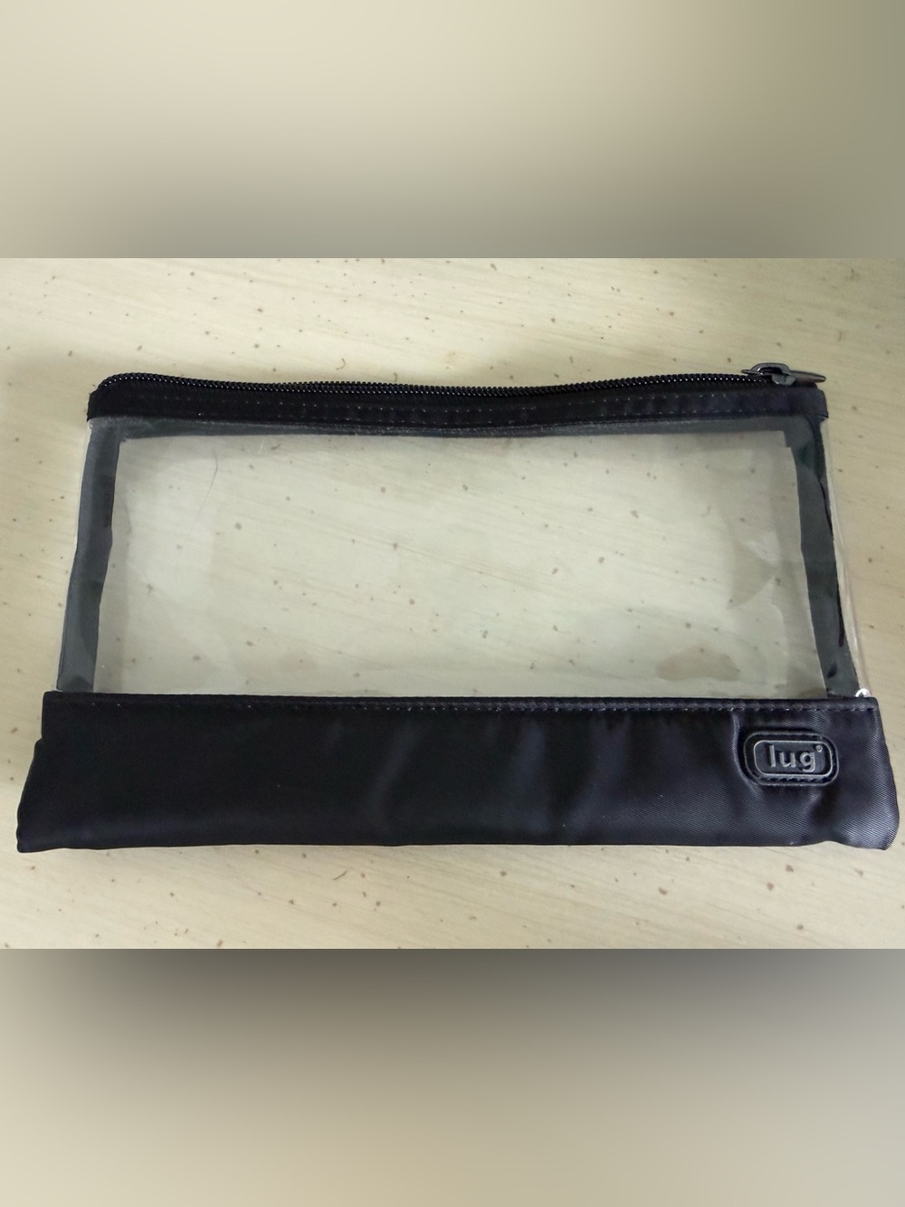 Lug Black Clear PVC Zip Cosmetic Makeup Toiletry Pouch